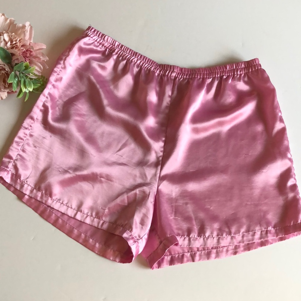 Pink Satin Victoria’s Secret Gold Label Shorts Gold Label Victoria’s Secret Pink